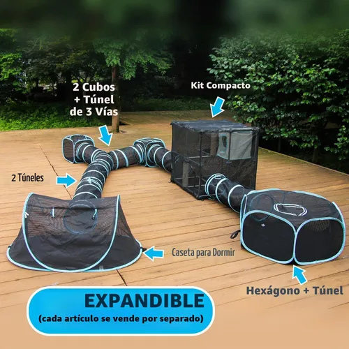 Vista 6 de INTURN Catio - Recinto para gatos al aire libre, kit compacto para exteriores e interiores (kit compacto)