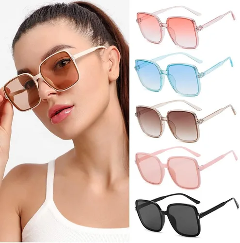Vista 5 de gafas de sol Gafas cuadradas ojos de gato Gafas de sol de colores UV400 1-beige