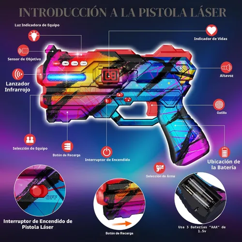 Vista 3 de Juego de 4 Pistolas de Laser Tag con Chalecos de Pantalla de Puntuación LED Digital, Regalos para Adolescentes y Adultos Niños y Niñas, Adultos