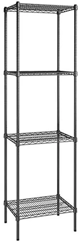 Vista 348 de Kit de 4 estantes de epoxi verde NSF de 21 x 72 pulgadas con postes de 86 pulgadas, estantería de almacenamiento resistente, kit de estantería