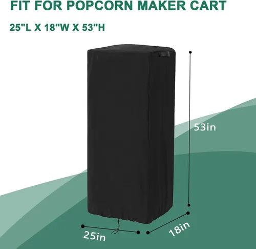 Vista 2 de Funda impermeable para carrito de palomitas de maíz, 25 pulgadas de largo x 18 pulgadas de ancho x 52 pulgadas de alto, 420D