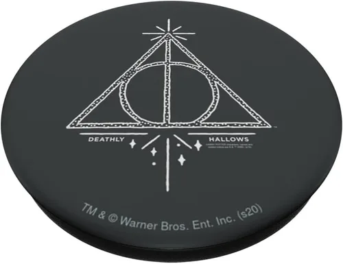Vista 2 de Harry Potter Deathly Hallows Line Art PopSockets - Soporte para teléfonos y tabletas, Negro