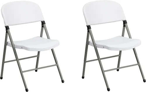 Vista 13 de Flash Furniture HERCULES Series Silla plegable de plástico negro con marco de carbón de 330 libras