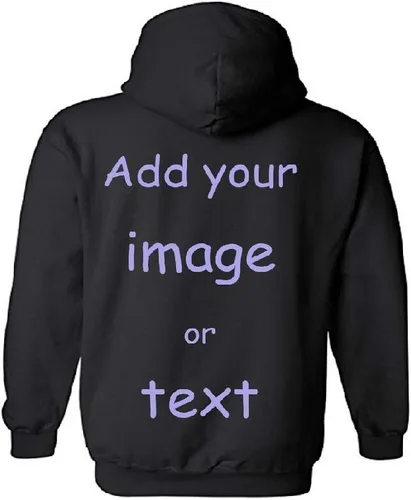 Vista 3 de Sudadera personalizada con capucha sin botones personalizada de doble cara