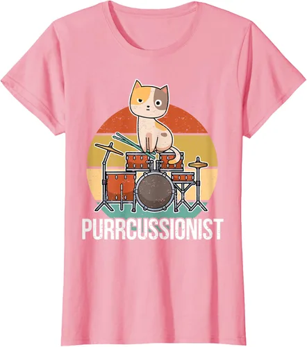 Vista 14 de Funny Percussion Drummer Drumming Drums Saying I Kitten Cat Camiseta, Negro, S