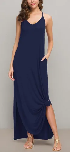 Vista 6 de GRECERELLE Vestido de verano para mujer, casual, holgado, para playa, vestido largo con bolsillo