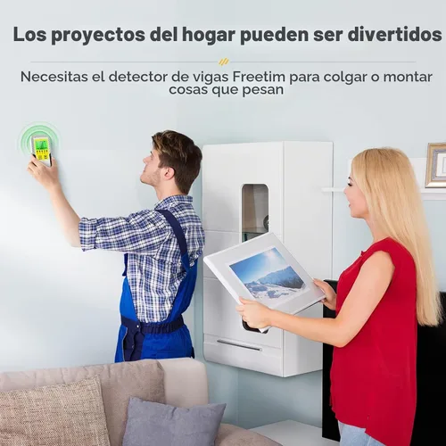 Vista 5 de Detector de pernos Sensor de pared Escáner de pared - Detector de pernos 5 en 1 con sensor electrónico, escáner de pared con pantalla LCD Amarillo