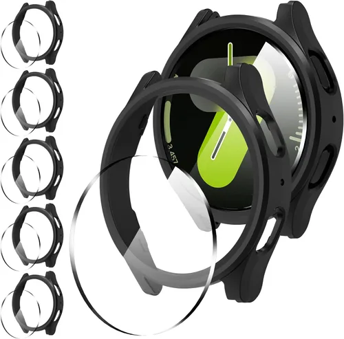 Vista 15 de Suoman 5+5 Pack para Samsung Galaxy Watch 7/8 Ultra 47mm (2024/2025) Estuche, Protector de pantalla de vidrio templado 9H + Funda protectora de PC