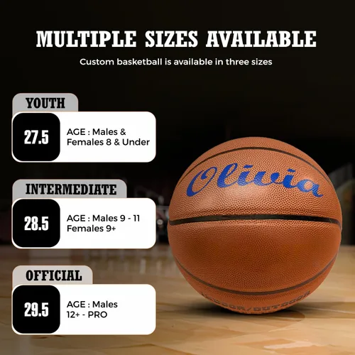 Vista 4 de Baloncesto personalizado TF250 para interior o exterior - Personalizado con tu nombre o texto - Regalo de baloncesto ideal para hijo, hija, niño