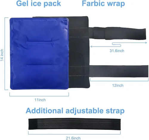 Vista 3 de Paquetes de hielo flexibles y suaves para lesiones – Paquete frío reutilizable para congelador, terapia de compresa fría y caliente, almohadilla