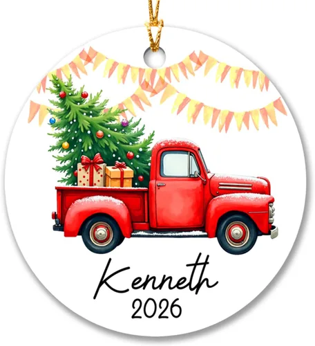 Vista 9 de Adorno de tren de Navidad, adorno de tren personalizado para decoración de árbol de Navidad, adorno personalizado de tren de amor para niños
