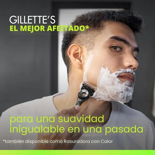 Vista 2 de Gillette Labs con barra exfoliante de Gillette para set de maquinilla de afeitar para hombre, 1 gancho de ducha, mango, 2 recambios de hoja Plateado