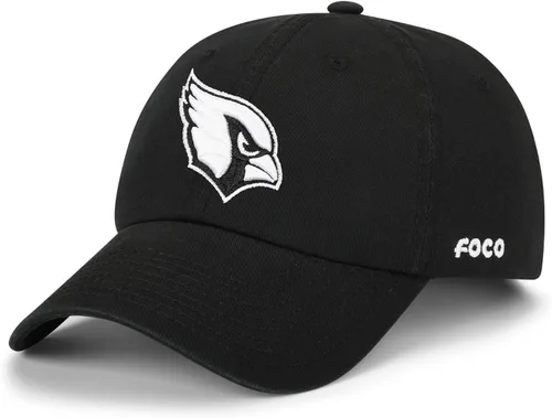 Vista 25 de FOCO NFL Gorras y Gorras Casuales para Hombres con Logotipo de Equipo de la NFL, Negro y Blanco