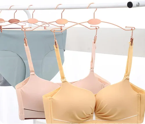 Vista 7 de Perchero de metal para ropa interior, perchas duraderas para ropa interior con clips, para exhibición de tienda de lencería, 10 piezas