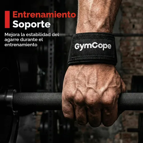 Vista 2 de GymCope Lifting Wrist Straps for Weightlifting, Heavy Duty Wrist Straps for Deadlifts, Powerlifting, Bodybuilding and Strength Training, Secure Grip