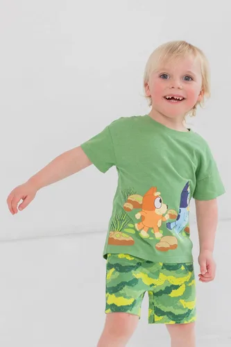 Vista 2 de Bluey Conjunto de camiseta y pantalones cortos de rizo francés