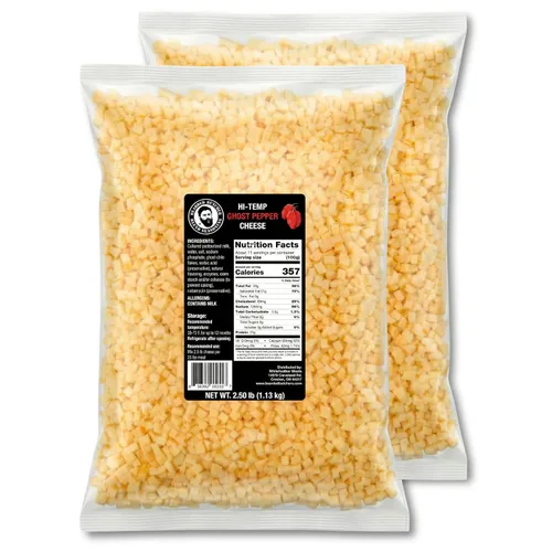 Vista 13 de Carniceros barbudos de queso cheddar de alta temperatura de 2.5 libras – Cubos de 1/4 de pulgada estables en almacenamiento para hasta 25 libras
