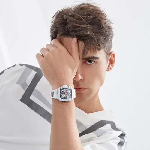 Vista 3 de DAVIS ELVIN - Reloj mecánico impermeable estilo caballero reloj automático Daviselvinwatch reloj de pulsera con movimiento suizo que combina