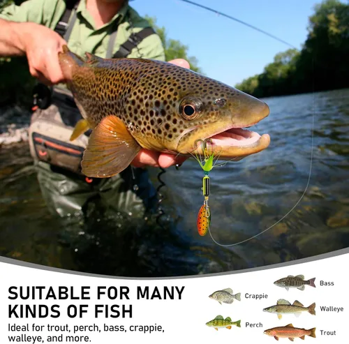 Vista 3 de THKFISH Spinnerbait Spinners Spinnerbait señuelos de trucha Señuelos de pesca para lubina trucha Crappie