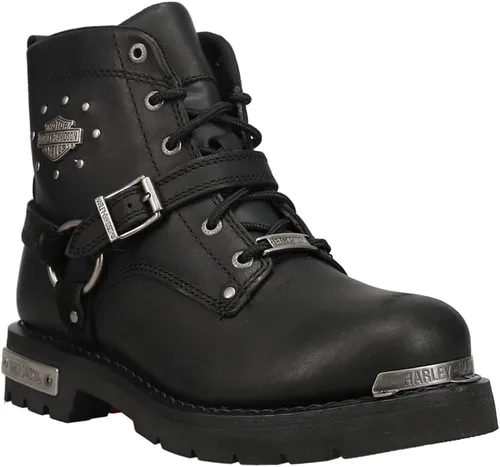 Vista 2 de Harley-Davidson Becky 5.5-Inch piel Negro motocicleta Botas de la mujer. d87048
