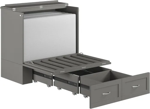 Vista 10 de AFI, Hamilton Twin XL Murphy - Cómoda de cama con colchón y cajón de 6 pulgadas, color gris