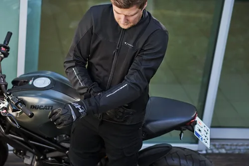 Vista 3 de SHIMA OPENAIR - Chaqueta de moto para hombre - Ligera, transpirable, de verano, de malla, para ciudad, para ciclista Negro