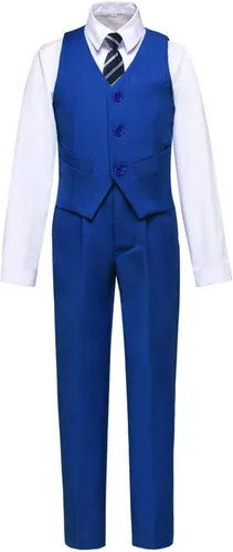 Vista 2 de Visaccy - Traje de vestir para niños, corte ajustado, traje para pajecito de boda