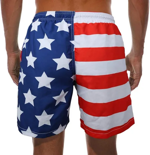 Vista 2 de Traje de baño corto de secado rápido para hombre, con forro de malla, moda