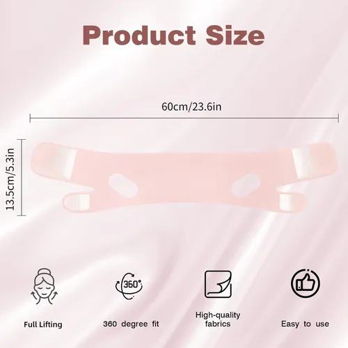 Vista 4 de Jawline Shaper,Máscara de elevación de línea en V, rosa,M