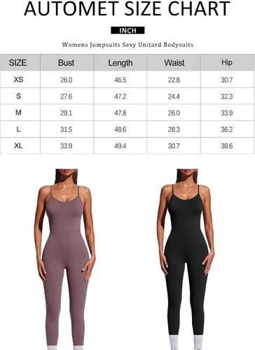 Vista 6 de AUTOMET Womens One Piece Jumpsuits Sexy Unitard Bodysuits Sexy Workout Yoga Rompers Sleeveless Summer Outfits Clothes