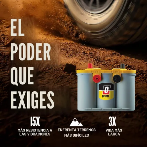 Vista 6 de Batería de doble utilidad Optima 8042-218 D75/25 con tapa amarilla