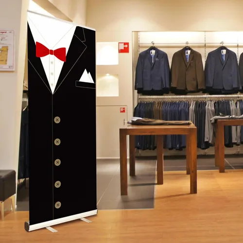 Vista 9 de Instahibit 10 unids 33 "x79" retráctil roll up banner stand pantalla aluminio estructura pop up banner para economía feria evento