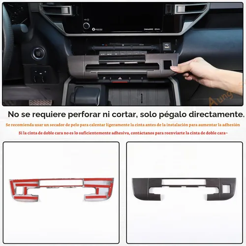 Vista 5 de Cubierta de moldura de control climático del aire del automóvil para Toyota Tundra/Sequoia 2022-2024, centro de control AC, botón de control