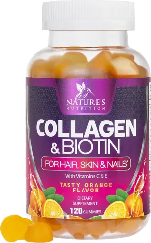 Vista 10 de Gomitas de colágeno – 2500 mcg de biotina por porción – Suplemento completo de colágeno con péptidos hidrolizados tipo I y III, biotina, zinc