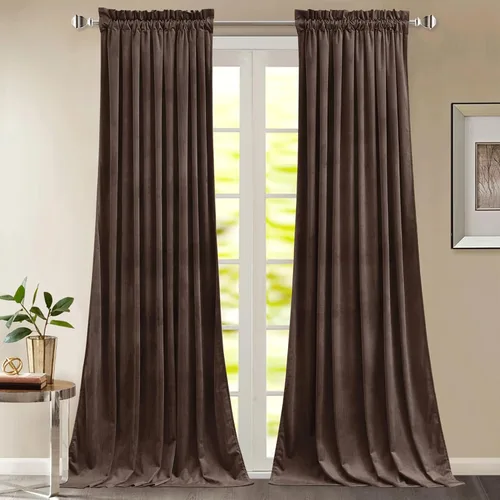 Vista 25 de StangH Cortinas de terciopelo rojo de 42 x 84 pulgadas de lujo, con aislamiento térmico, divisores de habitación, decoración navideña del hogar