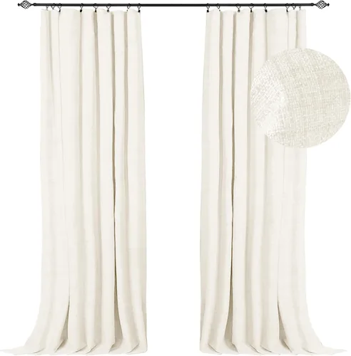 Vista 28 de 100% Blackout Shield Cortinas opacas completas para dormitorio de 63 pulgadas de largo, juego de 2 paneles, anillos de clip/bolsillo para barra