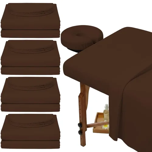 Vista 12 de Oudain Juego de 4 sábanas de microfibra suave para mesa de masaje de 3 piezas, incluye sábana encimera de masaje, sábana bajera ajustable y funda