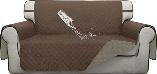 Vista 26 de ISSUNTEX Fundas de sofá de dos plazas con doble protección 100% impermeables para sala de estar, fundas para sofá de 2 cojines, protector de muebles