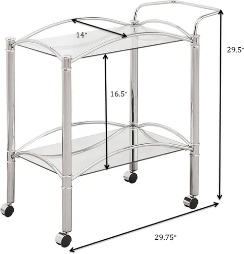 Vista 8 de Coaster Home Furnishings 910077 carro de servicio cromado