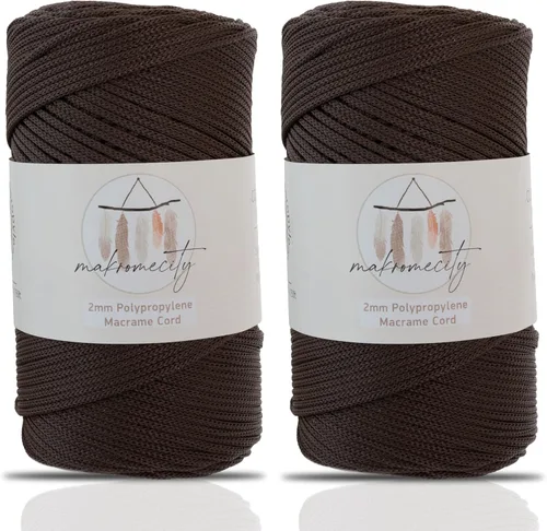 Vista 57 de Makromecity, Cordón de macramé de poliéster de 2 mm x 250 yardas (750 pies) Cordón de macramé de 2 mm de polipropileno para arte y manualidades