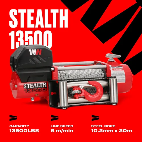 Vista 5 de Stealth Winches Cabrestante para Camión de 13500lb 12V Cabrestante Eléctrico con 2 Controles Remotos Inalámbricos y Cuerda de Acero, Perfecto