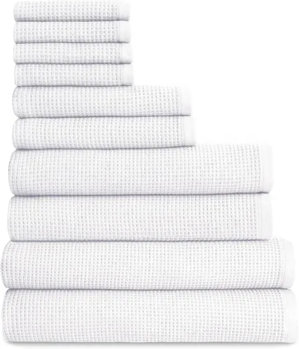 Vista 10 de Cozy Earth Paquete de toallas de baño de gofre de carbón