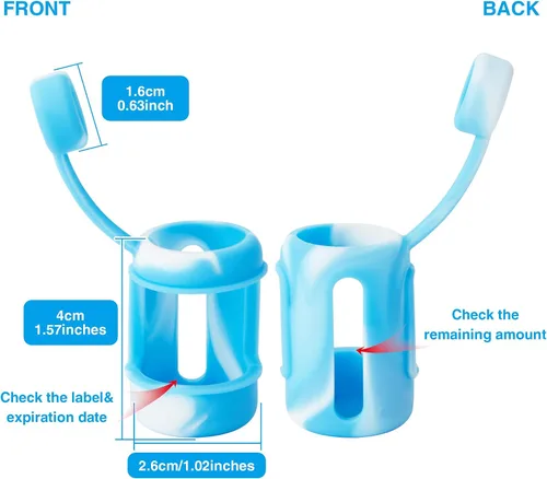 Vista 2 de Protector de viales de insulina, funda protectora de silicona para botellas de insulina de 0.3 fl oz (azul)