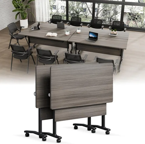 Vista 26 de Folding Conference Table with Wheels, Modular Foldable Conference Room Training Tables for Training Rooms, Flip Top Mobile Rolling Meeting Seminar