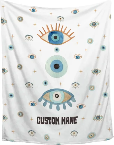 Vista 10 de Manta contra el mal de ojo para recién nacidos, manta de envoltura ultra suave, manta energética, de felpa, ligera, acogedora y transpirable, manta