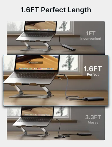 Vista 7 de JSAUX Cable de disco duro de 1.6 pies, cable micro B a USB C/A de 20 Gbps, cable de disco duro externo trenzado de nailon compatible con Seagate WD
