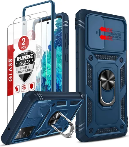 Vista 9 de LeYi Funda compatible con Samsung Galaxy S20 FE 5G: [No compatible con S20] Galaxy S20 FE con funda deslizante para cámara + [2 paquetes] protector