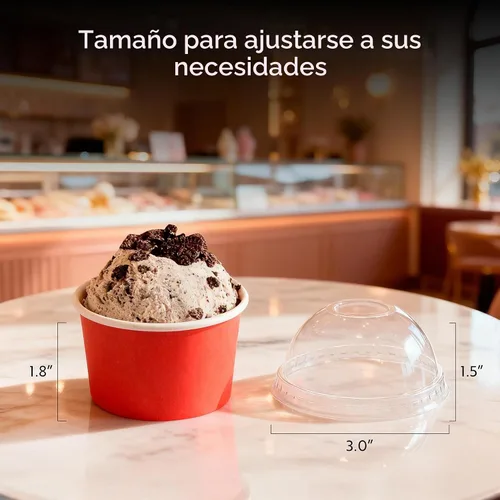 Vista 2 de Solo tapas: tapas en forma de cúpula, 50 tapas de plástico transparente para tazas de Coppetta To Go de 3 onzas - Las tazas se venden por separado