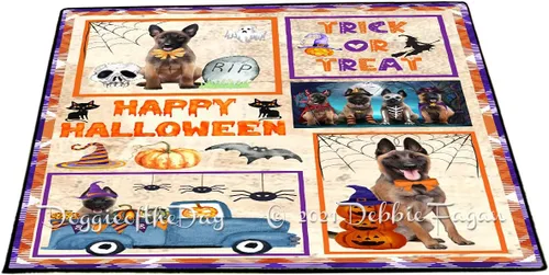 Vista 10 de Doggie of the Day Belgian Malinois Dogs Floor Mat - Halloween Trick or Treat - Best Dog Doormat - Protector Decor - Unique Portrait Art - Premium