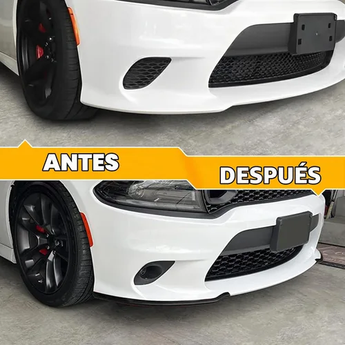 Vista 5 de TENGBASE Protector divisor delantero para 2015-2023 Dodge Charger, alerón de repuesto compatible con acabados SRT 392/Scat Pack/RT/GT (negro)
